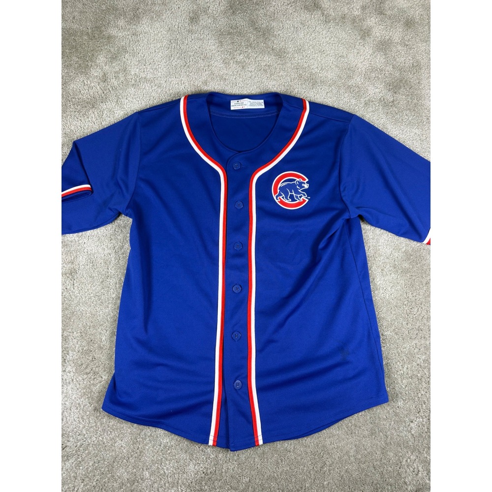 MLB Genuine Merchandise Chicago Cubs Baseball Jersey Blue Youth XXL 18 Button Up